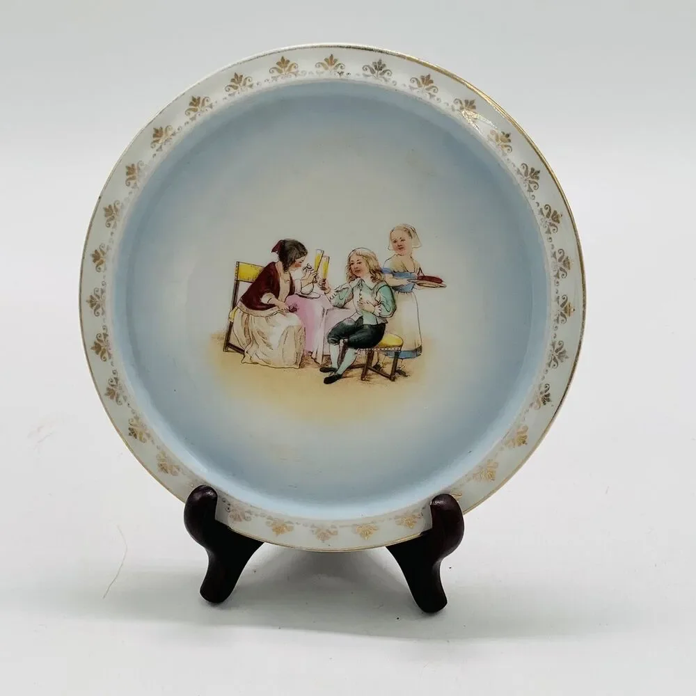 ANTIQUE KPM GERMANY Porcelain Teapot Stand Trivet Ladies 6.75 in